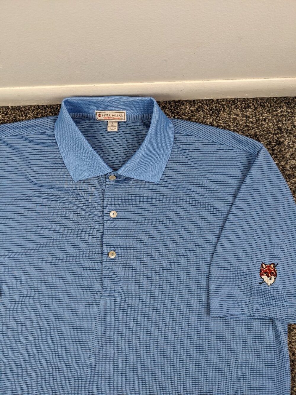 Applebrook Golf Club Polo Shirt Peter Millar Summer Comfort Striped Mens Large